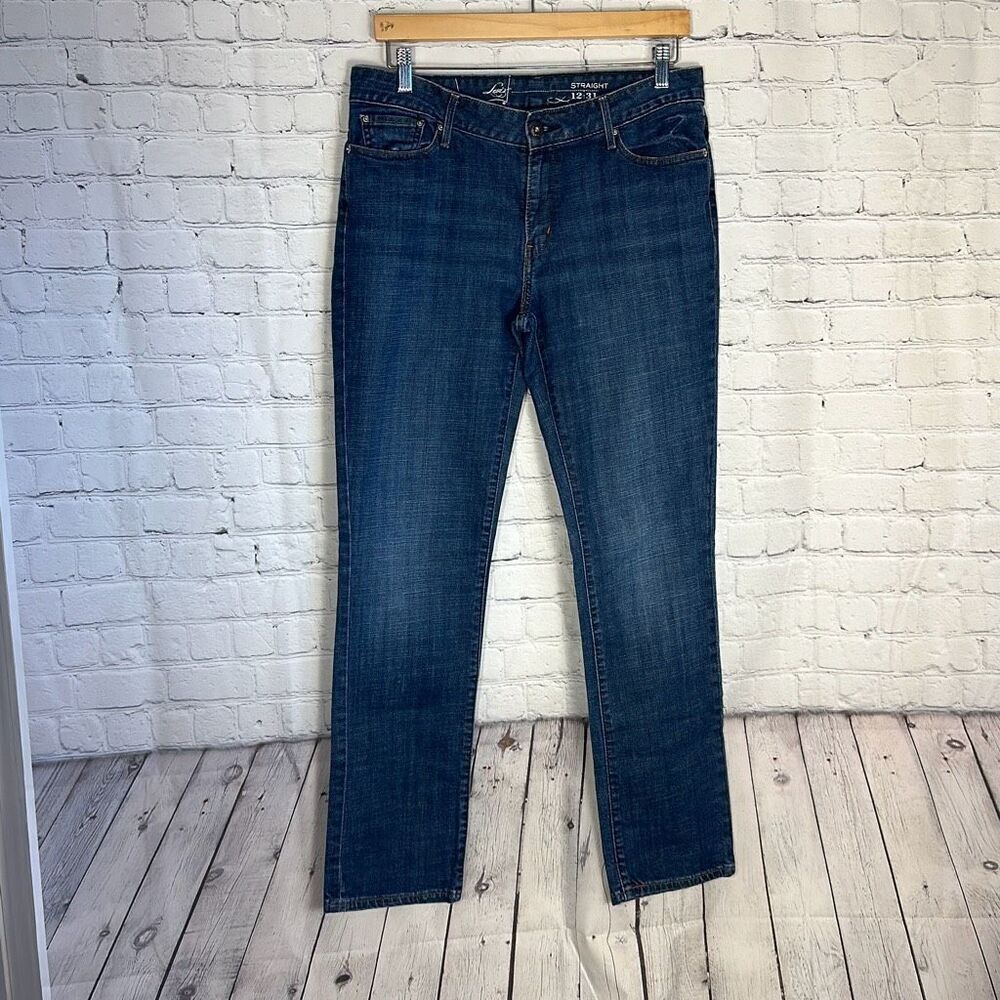 LEVIS Straight Jeans Womens 12 31 Blue Denim Jeans